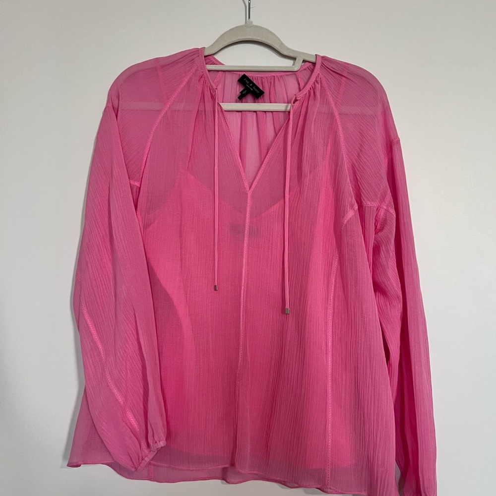 Rag & Bone Bright Pink Top - Picture 1 of 6